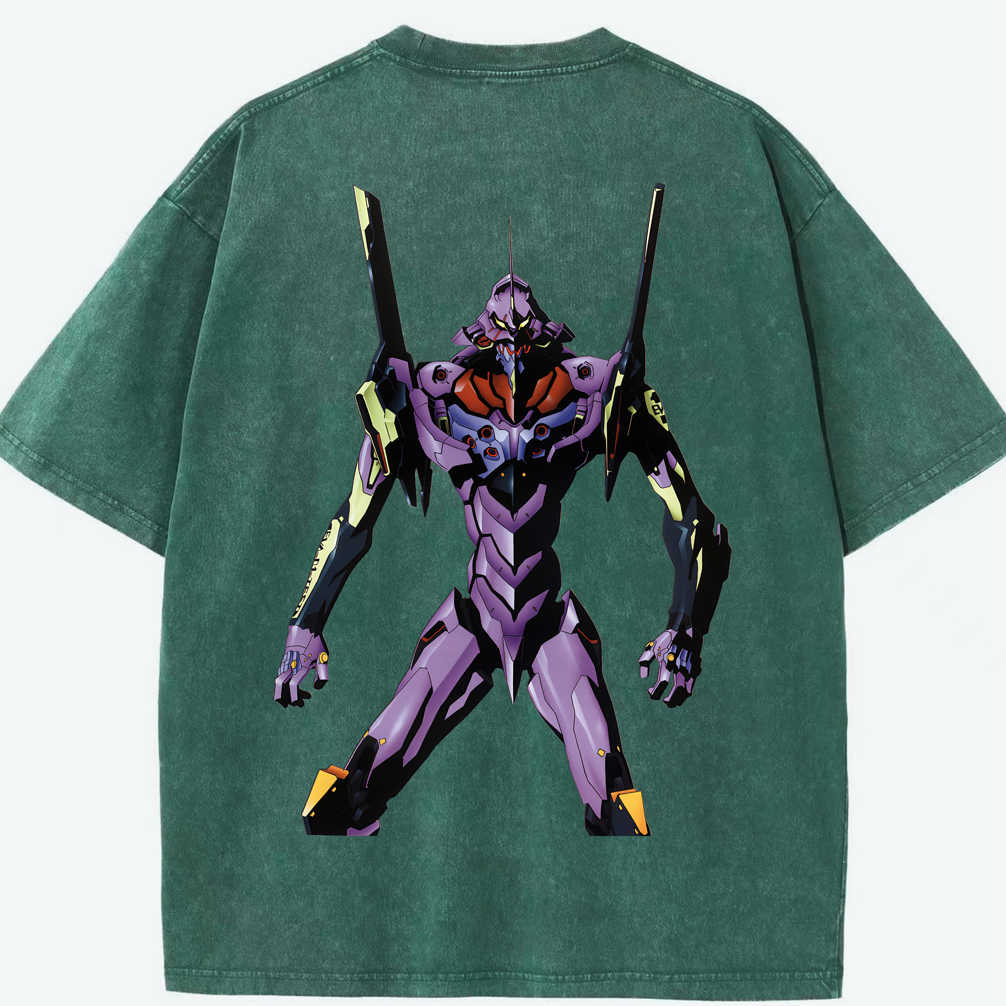（画像用） EVA 新世紀エヴァンゲリオン 綿100% ヴィンテージ風 半袖Tシャツ（背面プリント）